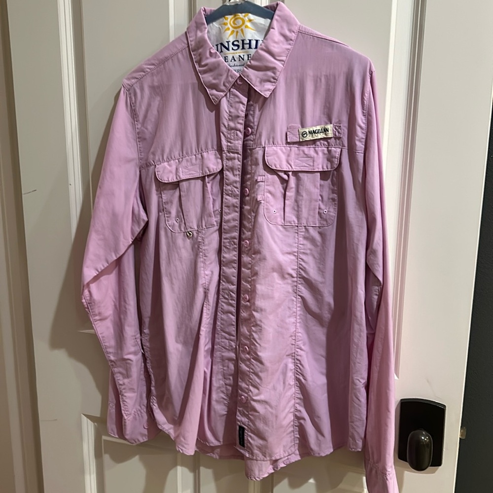 Magellan Outdoors Ladies lavender fishing shirt size large